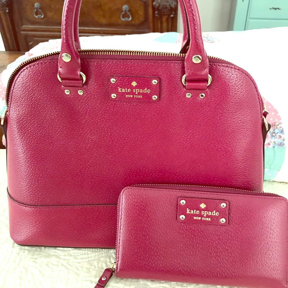 Kate Spade Dome Satchel with matching wallet